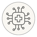 Medical technology icon representing advanced digital technologies used in spine surgery