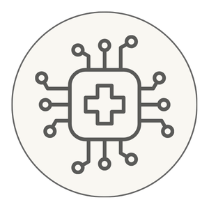 Medical technology icon representing advanced digital technologies used in spine surgery