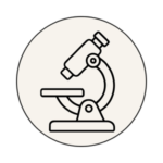 Microscope icon representing evidence-based spine surgery and advanced medical research