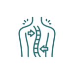 Icon representing scoliosis correction and spinal deformity treatment